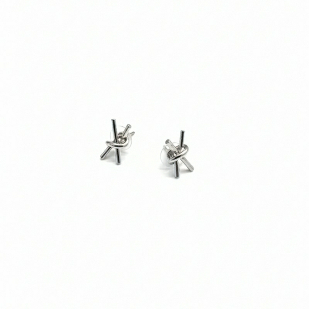 Chic Silver Knot Earrings